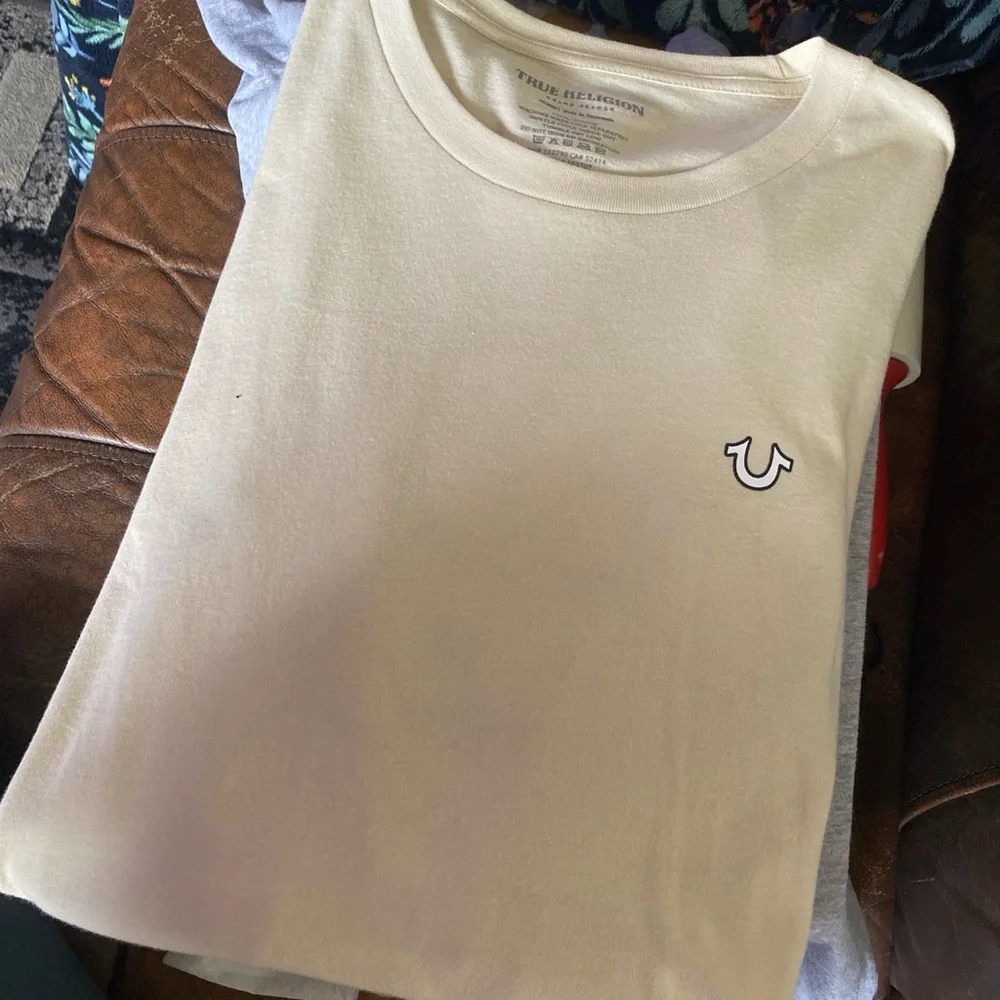 True Religion Beige Cotton Tee